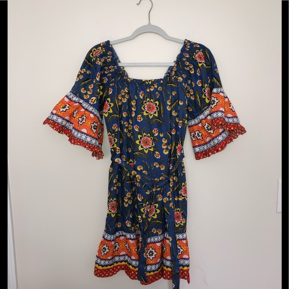 NEW Joie Chloris Blue Orange Floral Mini Dress - Picture 4 of 6